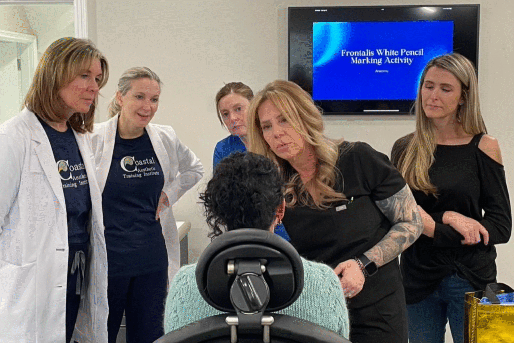 Personalized aesthetic injection training with expert faculty guidance